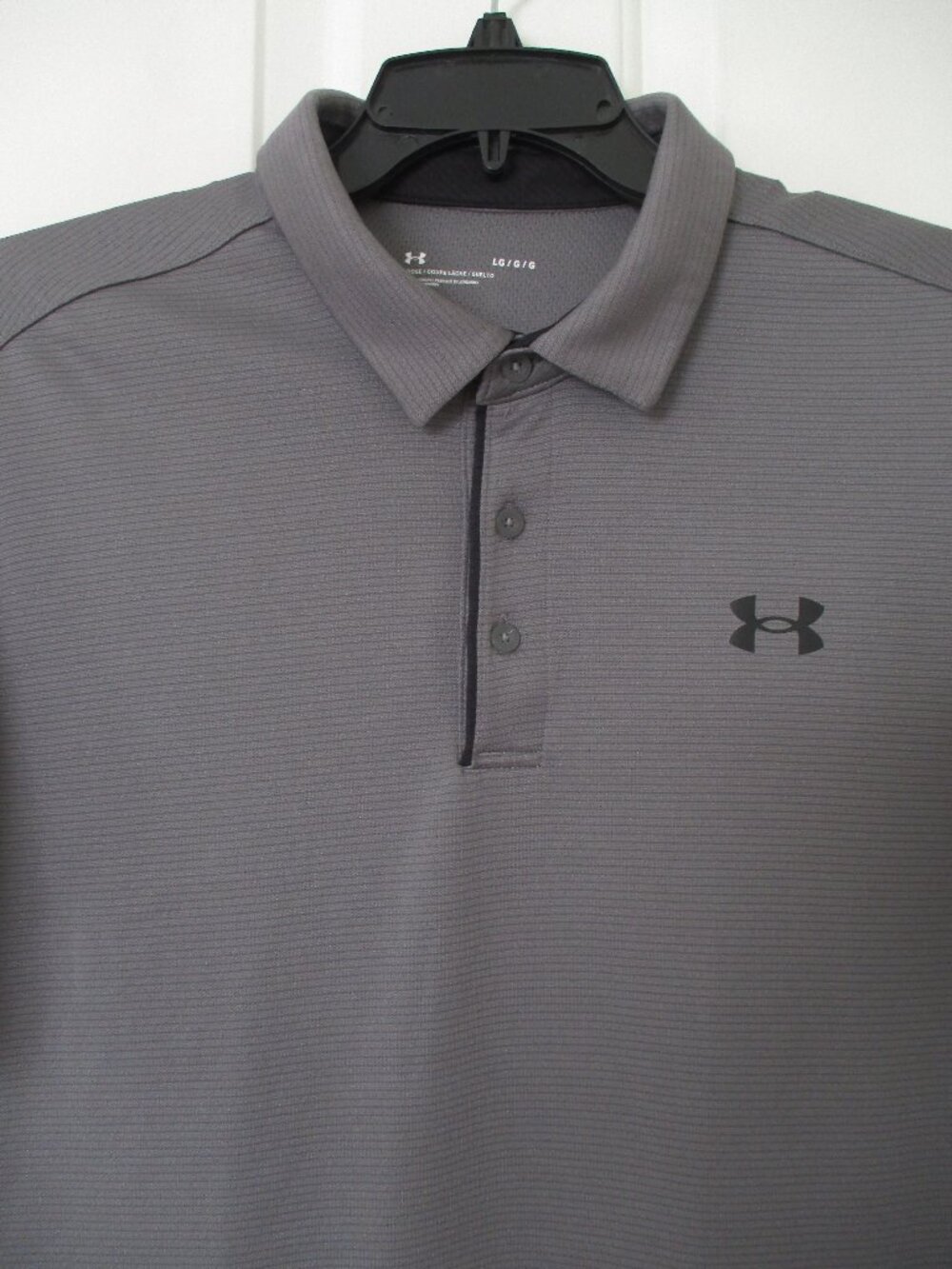 Under Armour Mens S/S Gray Golf Polo Shirt - Size Large Slim Fit